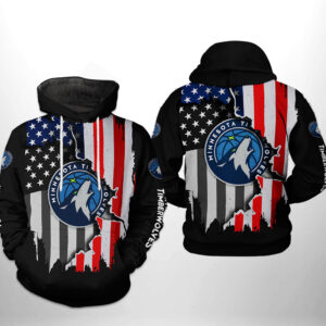 Minnesota Timberwolves NBA US Flag Team 3D Printed Hoodie/Zipper Hoodie