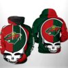 Minnesota Wild NHL Grateful Dead 3D Printed Hoodie/Zipper Hoodie (Copy)