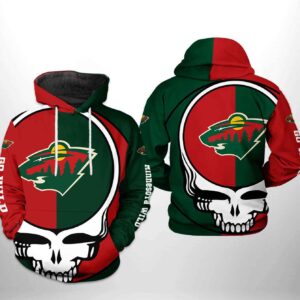 Minnesota Wild NHL Grateful Dead 3D Printed Hoodie/Zipper Hoodie (Copy)