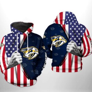 Nashville Predators NHL US FLag 3D Printed Hoodie/Zipper Hoodie