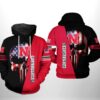 Nebraska Cornhuskers NCAA US Flag Skull 3D Printed Hoodie/Zipper Hoodie