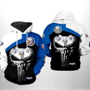 New York Islanders NHL Skull Punisher 3D Printed Hoodie/Zipper Hoodie