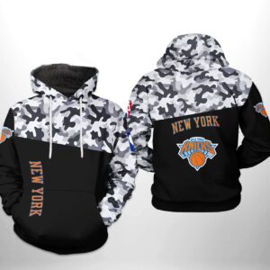 New York Knicks NBA Camo Veteran Team 3D Printed Hoodie/Zipper Hoodie