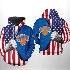 New York Knicks NBA US Flag Team 3D Printed Hoodie/Zipper Hoodie