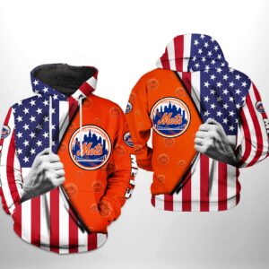 New York Mets MLB US Flag 3D Printed Hoodie/Zipper Hoodie