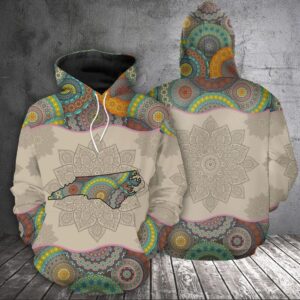 North Carolina State Mandala 3D Printed Hoodie/Zipper Hoodie