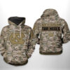 North Carolina Tar Heels NCAA Camo Veteran 3D Printed Hoodie/Zipper Hoodie