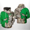 North Texas Mean Green NCAA Camo Veteran Hunting 3D Printed Hoodie/Zipper Hoodie
