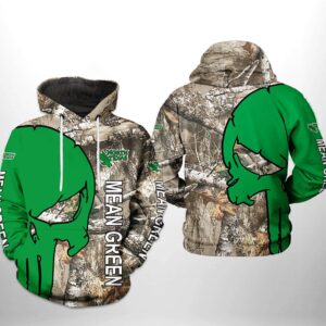 North Texas Mean Green NCAA Camo Veteran Hunting 3D Printed Hoodie/Zipper Hoodie