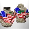 North Texas Mean Green NCAA US Flag Camo Veteran 3D Printed Hoodie/Zipper Hoodie