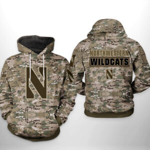 Northwestern Wildcats NCAA Camo Veteran 3D Printed Hoodie/Zipper Hoodie