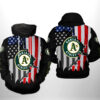 Oakland Athletics MLB US Flag 3D Printed Hoodie/Zipper Hoodie