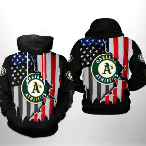 Oakland Athletics MLB US Flag 3D Printed Hoodie/Zipper Hoodie