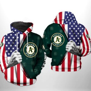 Oakland Athletics MLB US Flag 3D Printed Hoodie/Zipper Hoodie