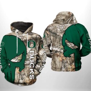 Oregon Ducks NCAA Camo Veteran Hunting 3D Printed Hoodie/Zipper Hoodie