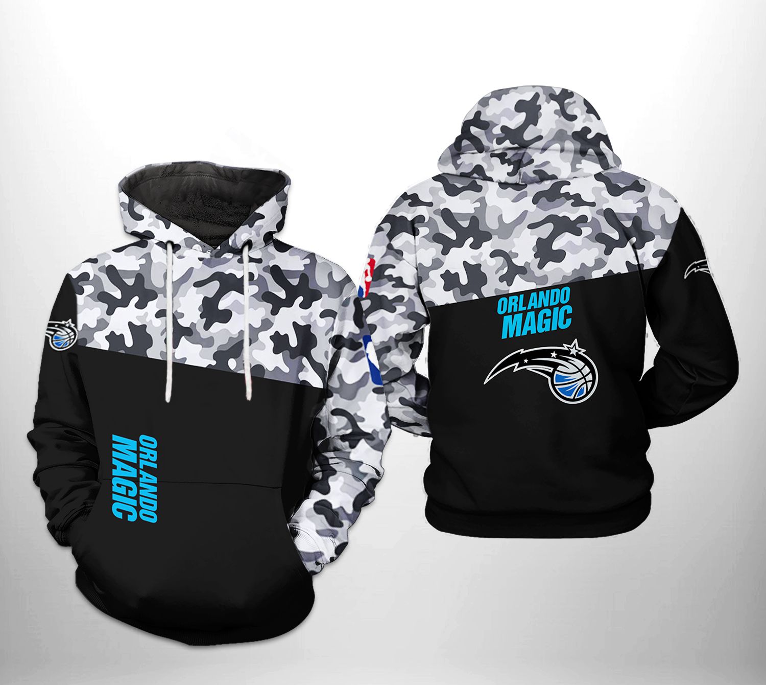 Orlando Magic NBA Camo Veteran Team 3D Printed Hoodie/Zipper Hoodie