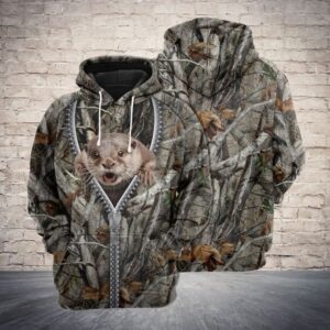 Otter Into The Wood 3D Printed Hoodie/Zipper Hoodie