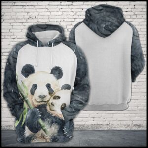 Panda Family 3D Printed Hoodie/Zipper Hoodie