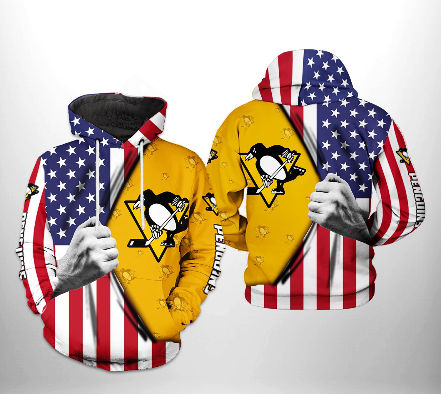 Pittsburgh Penguins NHL US FLag 3D Printed Hoodie/Zipper Hoodie