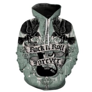 Rock N Roll 3D Printed Hoodie/Zipper Hoodie