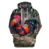 Rooster 3D Printed Hoodie/Zipper Hoodie