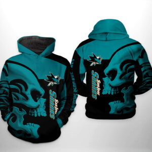 San Jose Sharks NHL Skull 3D Printed Hoodie/Zipper Hoodie
