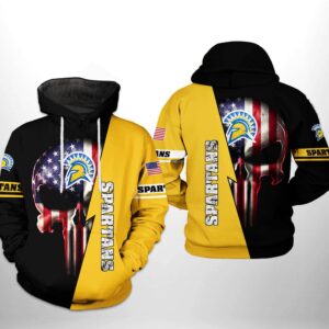 San Jose State Spartans NCAA US Flag Skull 3D Printed Hoodie/Zipper Hoodie