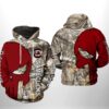 South Carolina Gamecocks NCAA Camo Veteran Hunting 3D Printed Hoodie/Zipper Hoodie