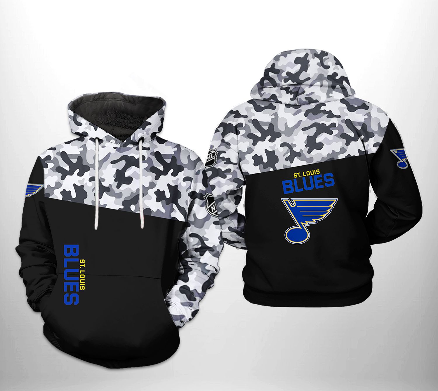 St. Louis Blues NHL Camo Veteran 3D Printed Hoodie/Zipper Hoodie - Travels  in Translation