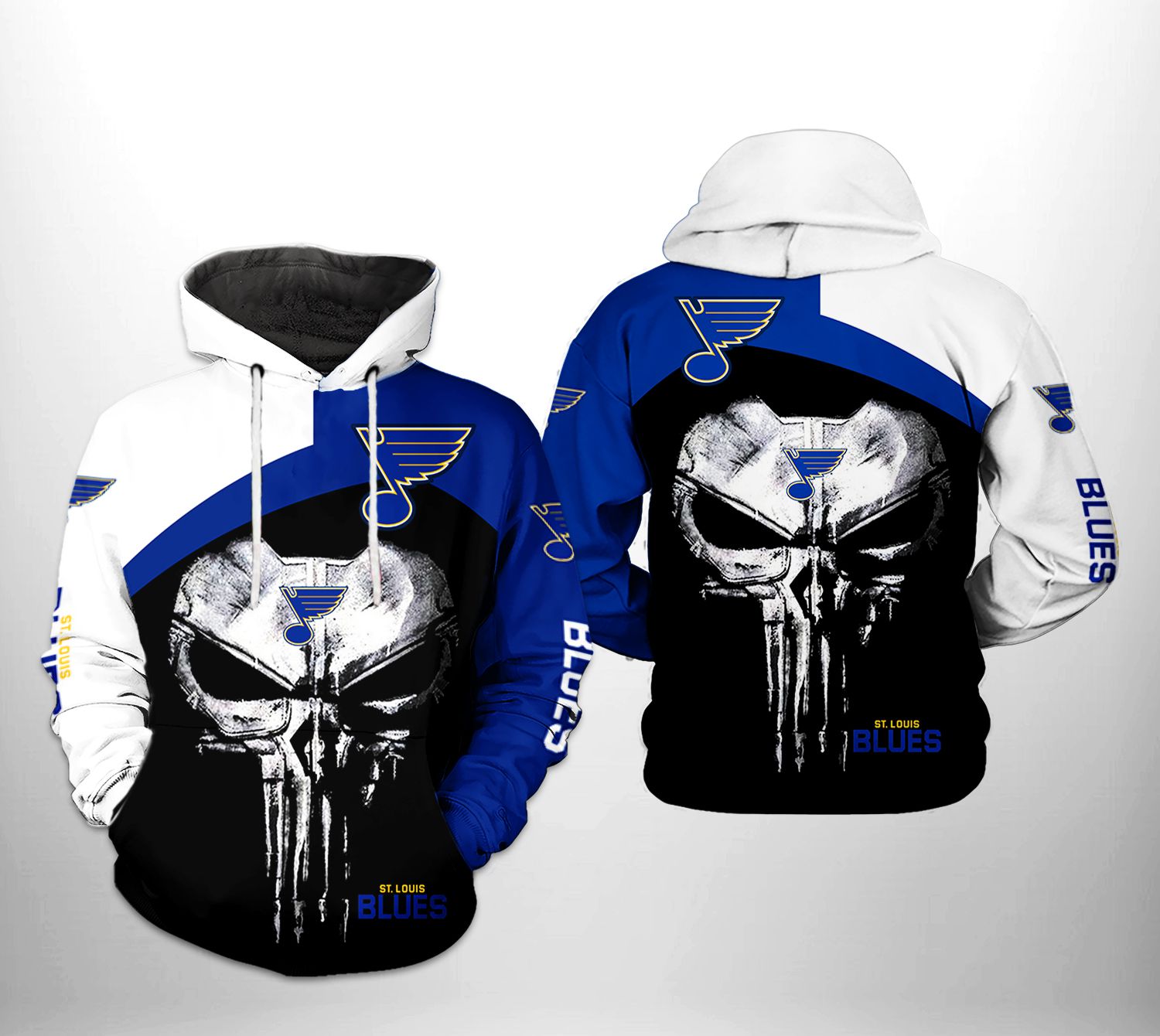 St. Louis Blues NHL Skull Punisher 3D Printed Hoodie/Zipper Hoodie