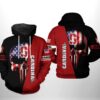 Stanford Cardinals NCAA US Flag Skull 3D Printed Hoodie/Zipper Hoodie
