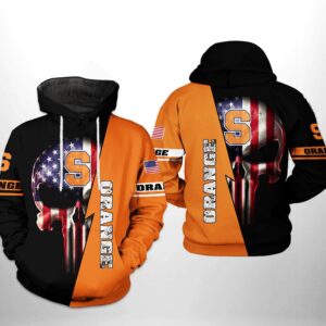 Syracuse Orange NCAA US Flag Skull 3D Printed Hoodie/Zipper Hoodie