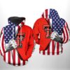 Texas Tech Red Raiders NCAA US Flag 3D Printed Hoodie/Zipper Hoodie