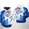 Toronto Blue Jays MLB Team Skull 3D Printed Hoodie/Zipper Hoodie