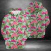 Tropical Pink Flamingos 3D Printed Hoodie/Zipper Hoodie