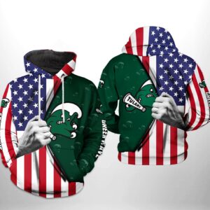 Tulane Green Wave NCAA US Flag 3D Printed Hoodie/Zipper Hoodie