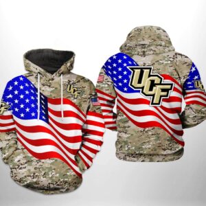 UCF Knights NCAA US Flag Camo Veteran 3D Printed Hoodie/Zipper Hoodie