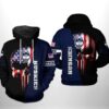 UConn Huskies NCAA US Flag Skull 3D Printed Hoodie/Zipper Hoodie