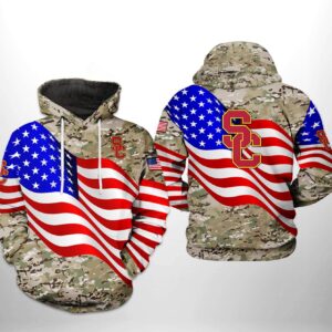 USC Trojans NCAA US Flag Camo Veteran 3D Printed Hoodie/Zipper Hoodie