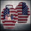 Us Flag French Bulldog 3D Printed Hoodie/Zipper Hoodie