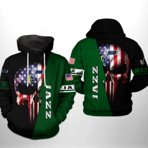 Utah Jazz NBA US Flag Skull Team 3D Printed Hoodie/Zipper Hoodie