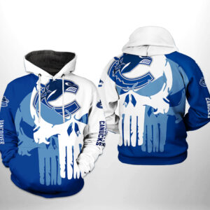Vancouver Canucks NHL Team Skull 3D Printed Hoodie/Zipper Hoodie