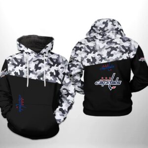 Washington Capitals NHL Camo Veteran 3D Printed Hoodie/Zipper Hoodie