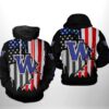 Washington Huskies NCAA US Flag 3D Printed Hoodie/Zipper Hoodie