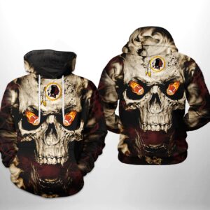 Washington Redskins NFL Skull Team 3D Printed Hoodie/Zipper Hoodie
