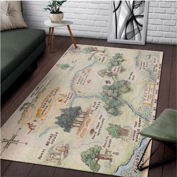 100 Acre Wood Map Winnie The Pooh Jungle Limited Edition Rug Carpet