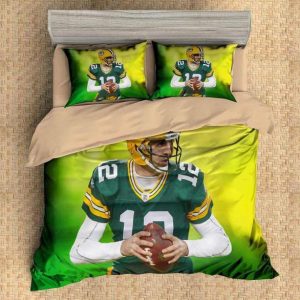 Aaron Rodgers Green Bay Packers Duvet Cover and Pillowcase Set Bedding Set