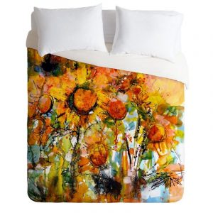 Abstract Sunflowers Duvet Cover and Pillowcase Set Bedding Set