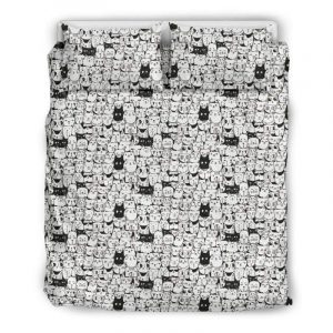 Adorable Cats Pattern Duvet Cover and Pillowcase Set Bedding Set