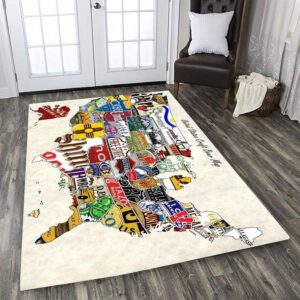 American Beer Map Rectangle Limited Edition Rug Carpet